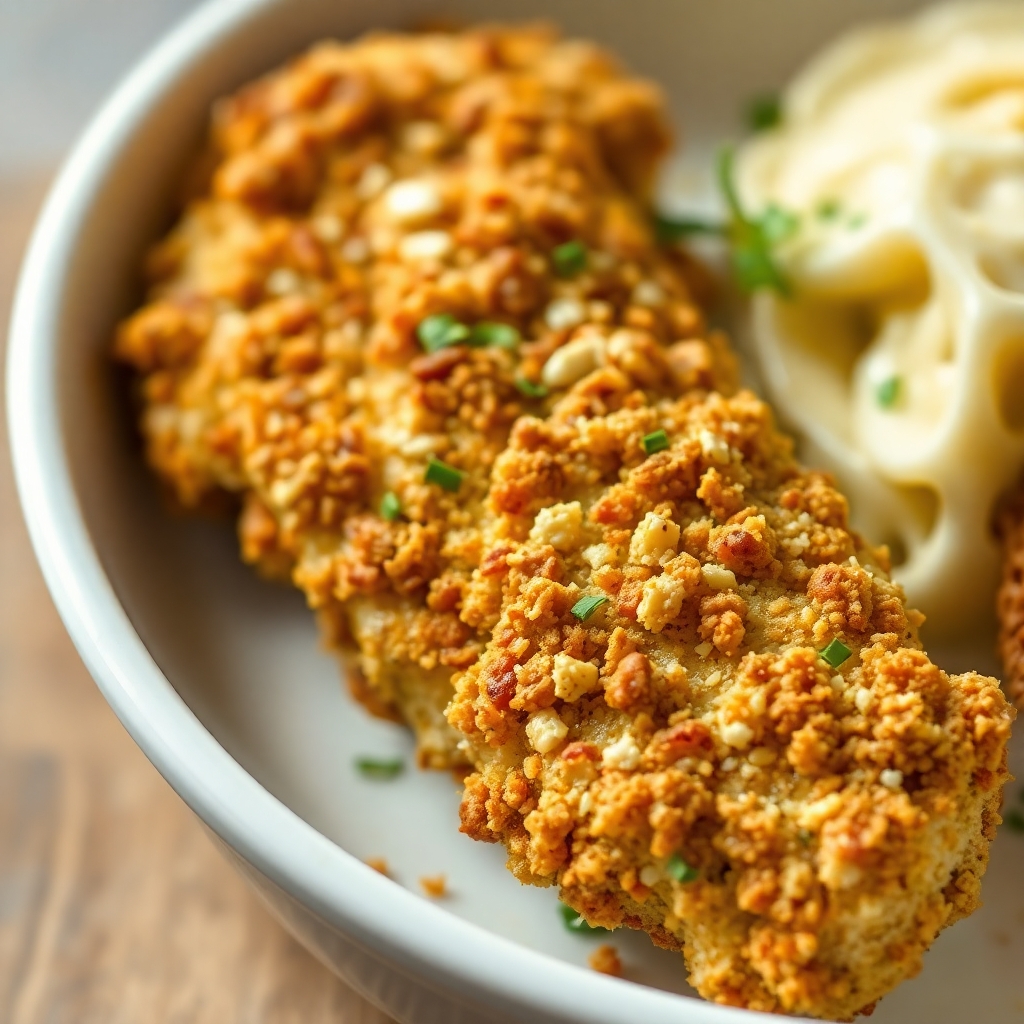 Crunchy Garlic Parmesan Crusted Chicken - Crispy and Flavorful